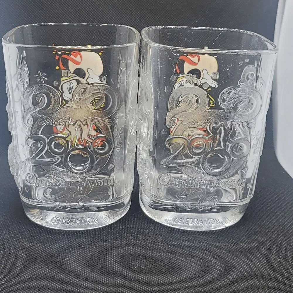 Animal Kingdom Mickey McDonalds Walt Disney World 2000 Celebration 2 Glass Cups